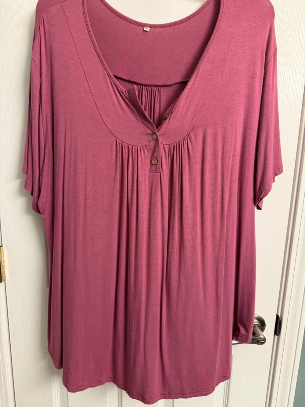 Relaxed Scoop Neck Tunic Top in Dusty Rose